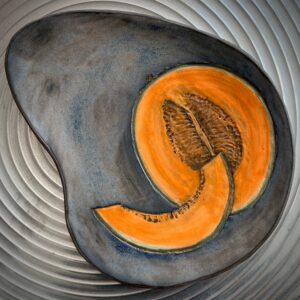 Black Cantaloup Plate