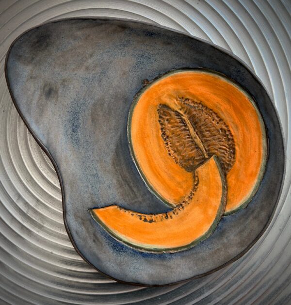 Black Cantaloup Plate
