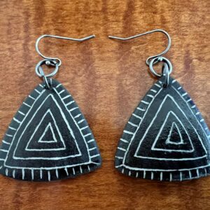 Black & White Triangle Earrings