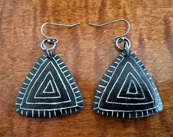 Black & White Triangle Earrings