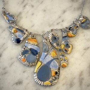 Blue Tile Porcelain Necklace