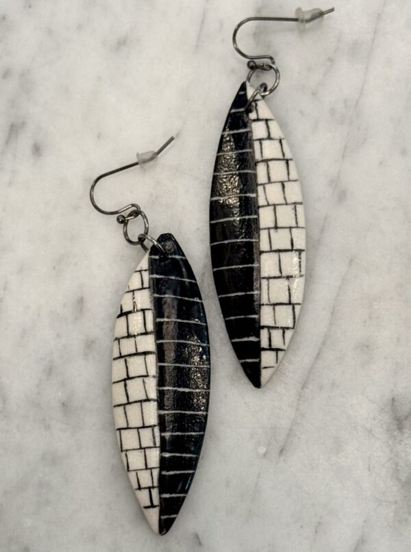 Black & White Grid Earrings