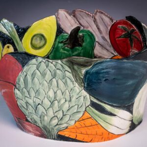 Large vegetable bowl with artichoke