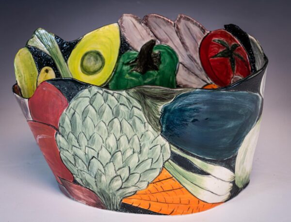 Large vegetable bowl with artichoke