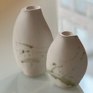 pair of candle sticks/green