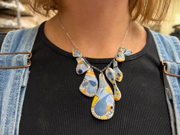 Blue Tile Porcelain Necklace - Image 2