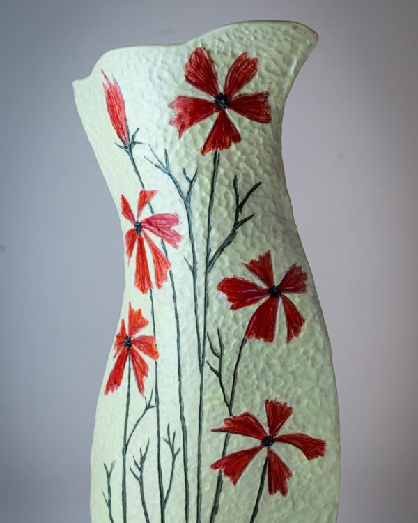 Red pitcher vase