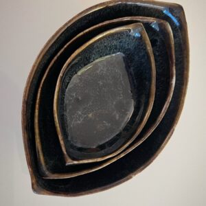 Set of black boats