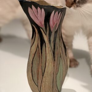 tall pink tulip vase